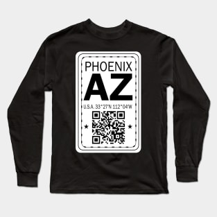 New Vintage Travel Location Qr Phoenix AZ Long Sleeve T-Shirt